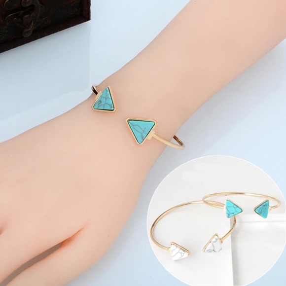 Jewelry - Turquoise Marble Triangle Bangle
